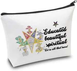 CMNIM Order Of The Eastern Star Gift OES Sistar Cosmetic Bag Educated Beautiful Spiritual OES Sorority Gift for Diva Sistar