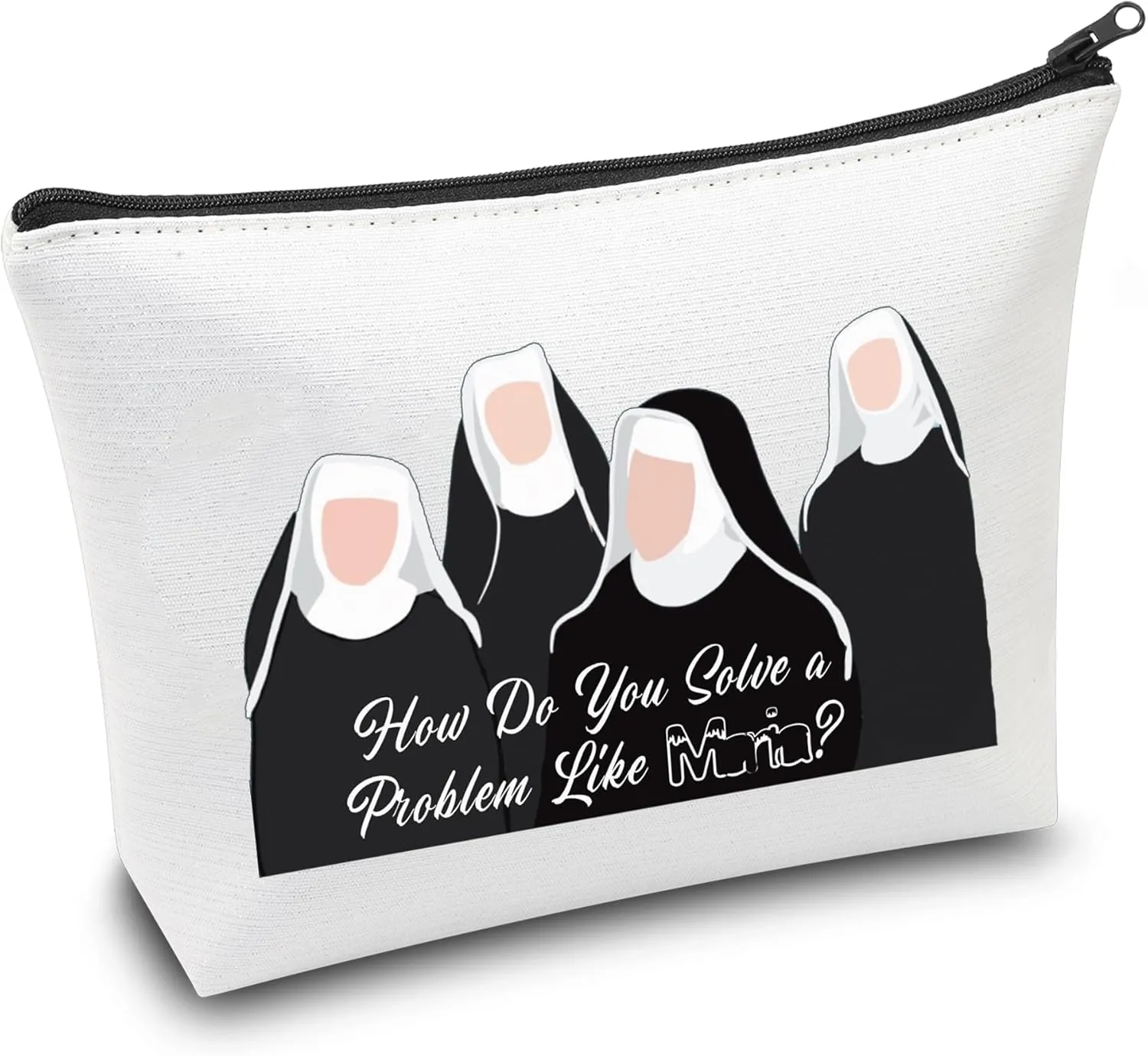 CMNIM Sound Inspired Music Makeup Bag How Do You Solve a Problem Like Mairia Quote Musical Theatre Gifts For Musical Fans Accessory Pouch