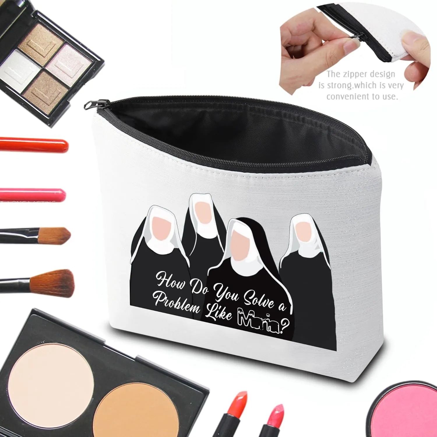 CMNIM Sound Inspired Music Makeup Bag How Do You Solve a Problem Like Mairia Quote Musical Theatre Gifts For Musical Fans Accessory Pouch