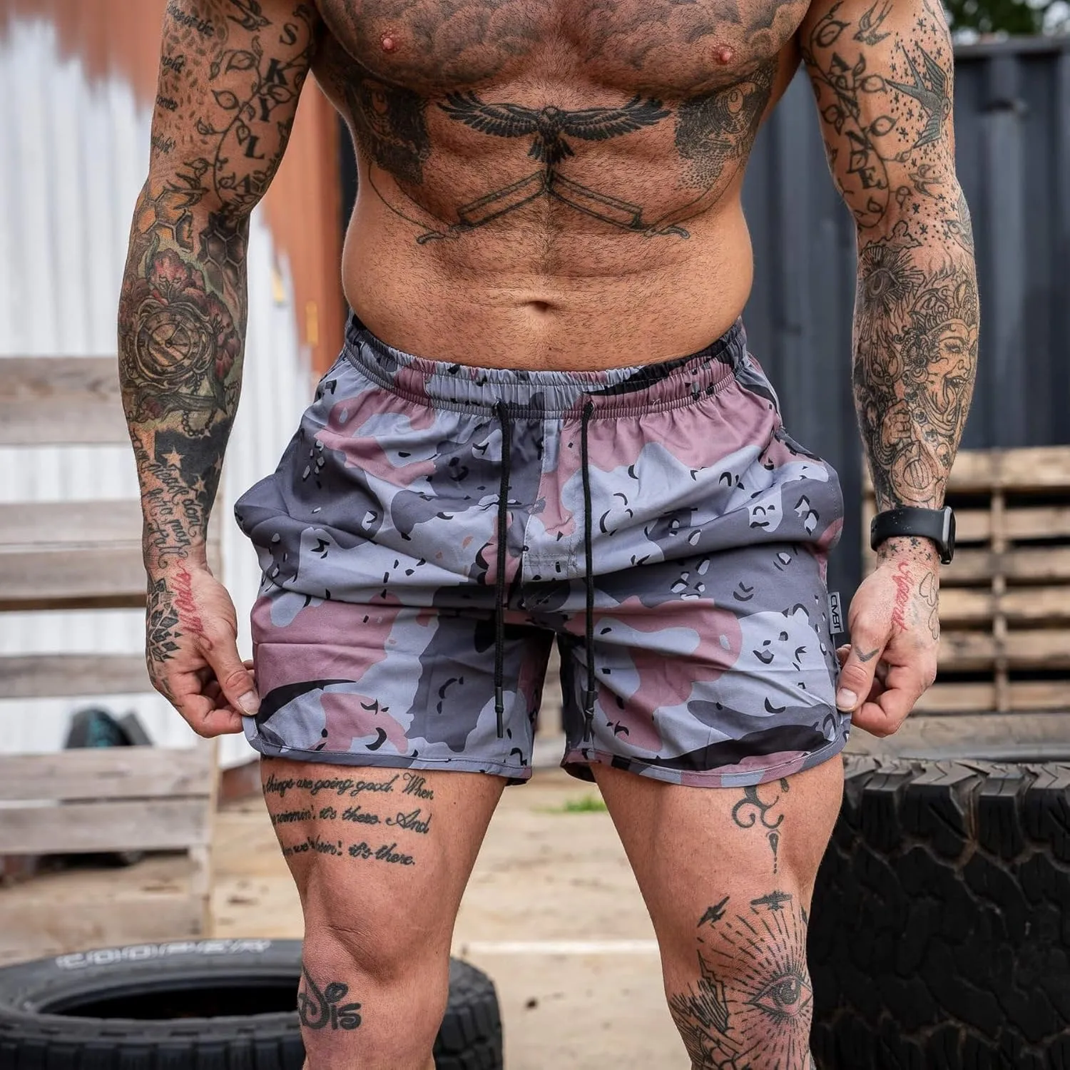 Combat Iron Mens Tactical Athletic Running Shorts | 5.5 Inseam | Lightweight Full Flex Material | 2 Front Mesh Pockets
