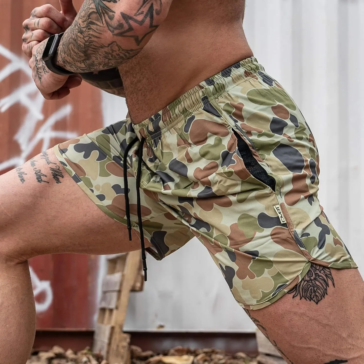 Combat Iron Mens Tactical Athletic Running Shorts | 5.5 Inseam | Lightweight Full Flex Material | 2 Front Mesh Pockets