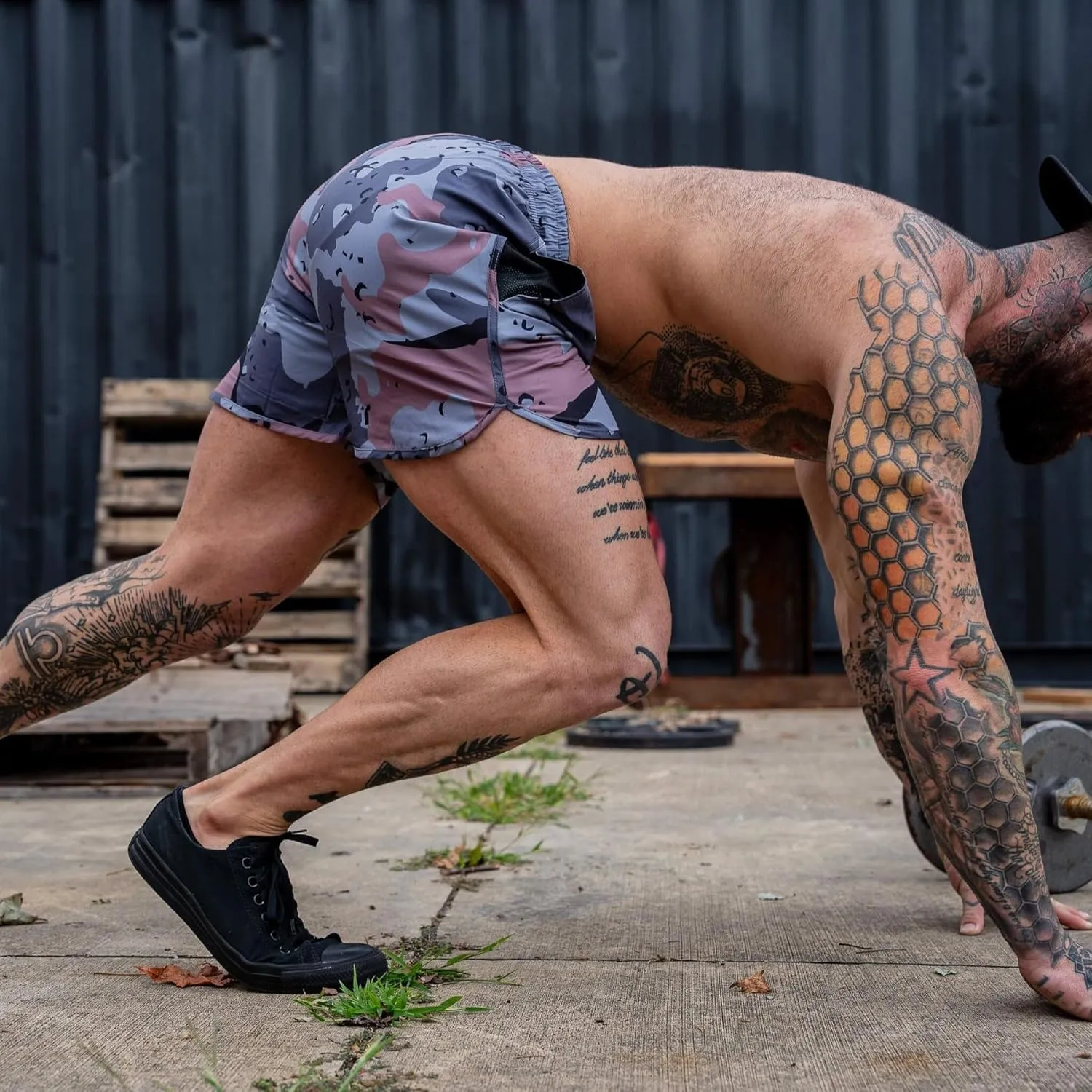 Combat Iron Mens Tactical Athletic Running Shorts | 5.5 Inseam | Lightweight Full Flex Material | 2 Front Mesh Pockets