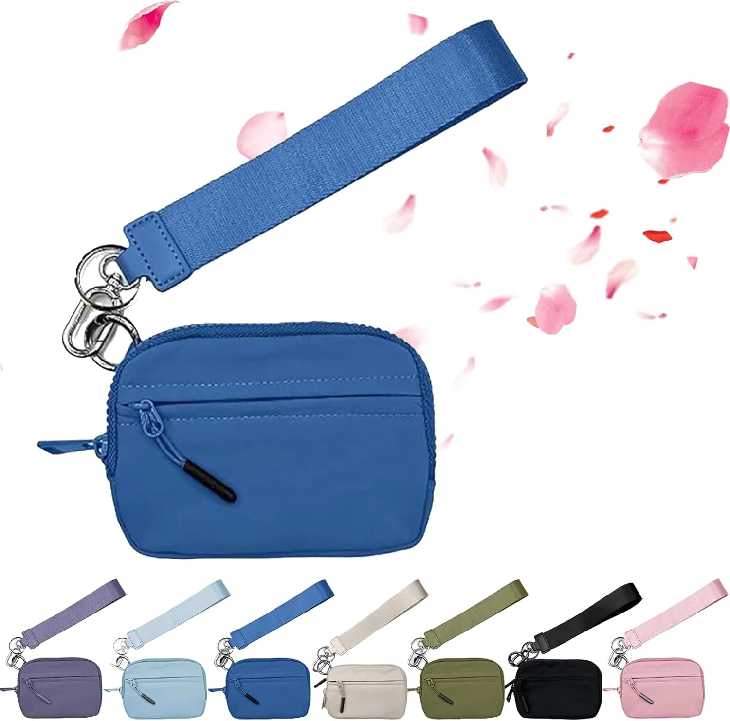 Corelation the Wallet 2nd Gen, Corelation Wallet, Waterproof Wristlet Nylon Wallets for Women, Zippered Card Case with Id Window/Hand Strap, With Hand Strap (Dark Blue)