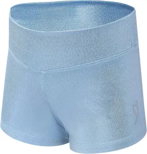 Dancina Gymnastics Shorts Athletic Dance Wear - Little Big Girls Classic and Metallic Sparkle
