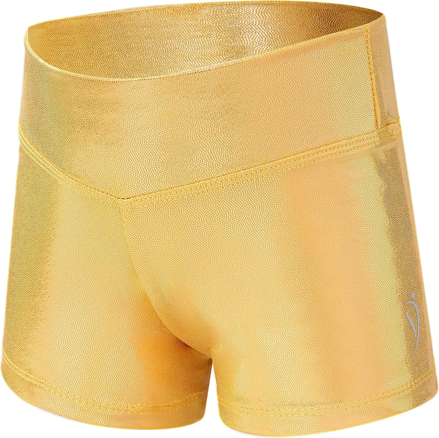 Dancina Gymnastics Shorts Athletic Dance Wear - Little Big Girls Classic and Metallic Sparkle