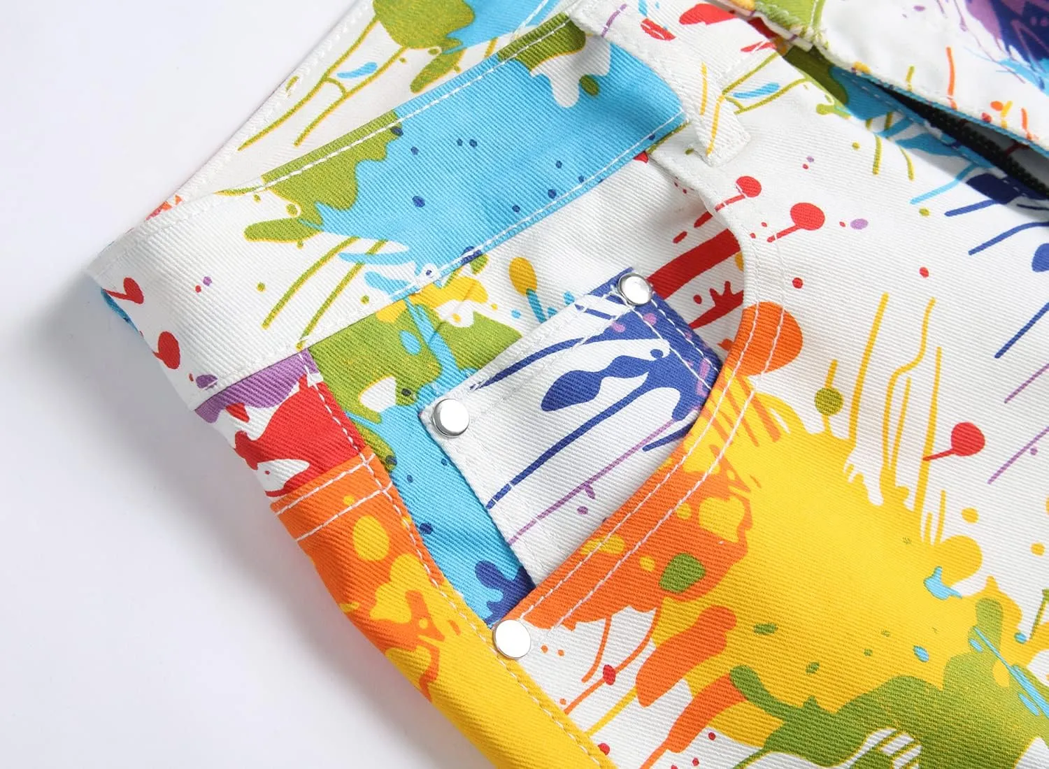 Enrica Men's Casual Printed Regular Fit Ripped Denim Shorts