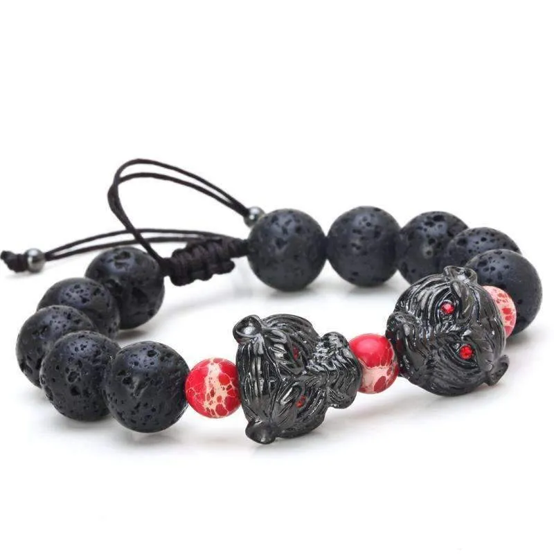 Evil Eye Tiger Head Beaded Bracelet