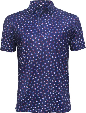 Funky Golf Polo Shirt Mens Performance 4 Way Stretch Quick Dry UPF 50 Polyester Print Short Sleeve Polo Tshirt