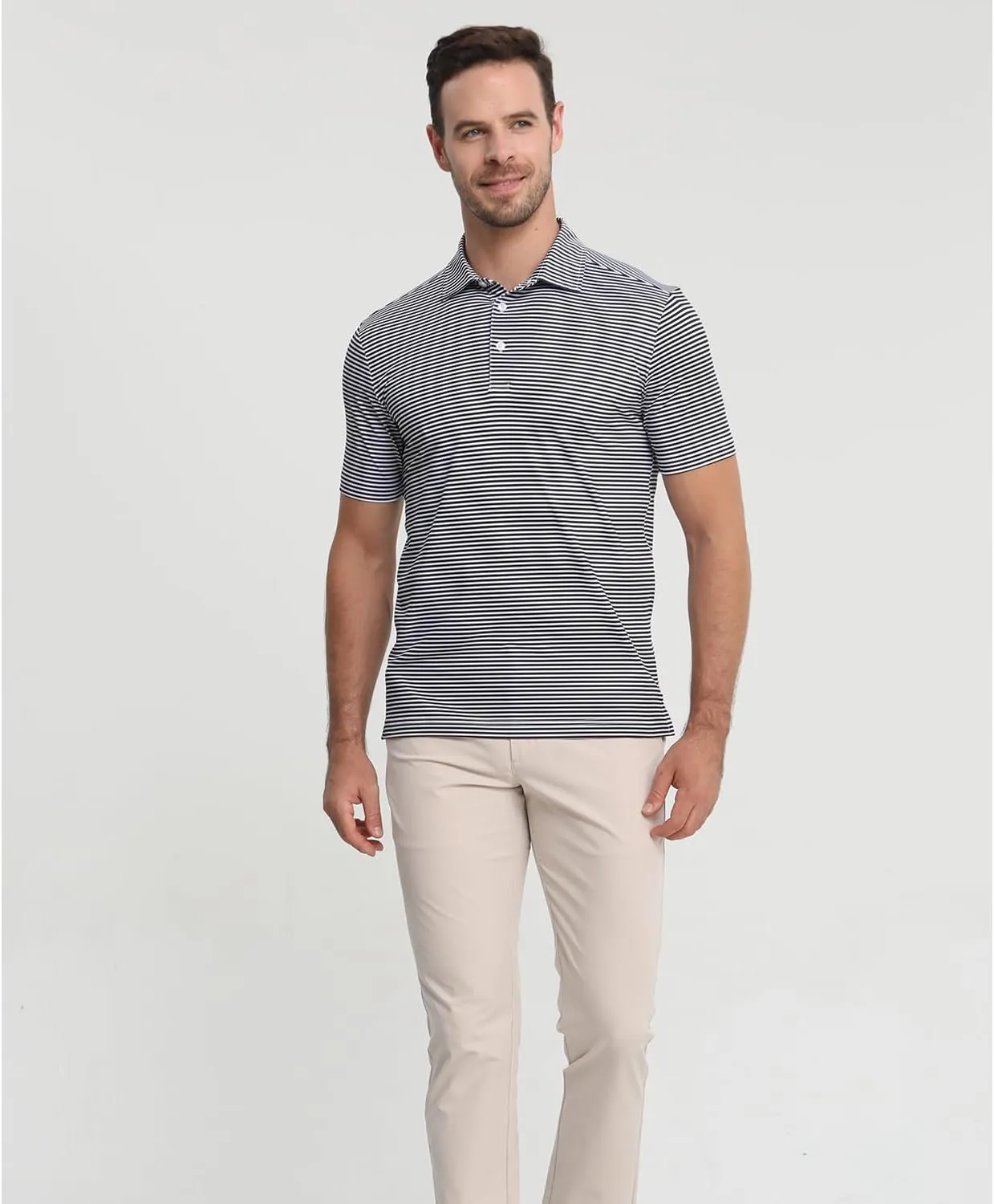Funky Golf Polo Shirt Mens Performance 4 Way Stretch Quick Dry UPF 50 Polyester Print Short Sleeve Polo Tshirt