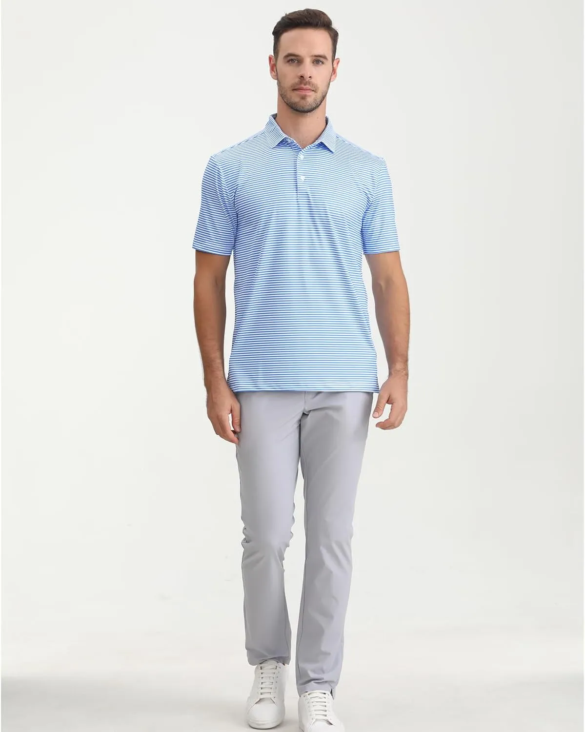 Funky Golf Polo Shirt Mens Performance 4 Way Stretch Quick Dry UPF 50 Polyester Print Short Sleeve Polo Tshirt