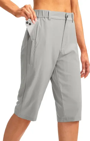 G Gradual Women's Long Hiking Cargo Shorts 13" Knee Length Lightweight Quick Dry Bermuda Shorts for Women with 5 Pockets