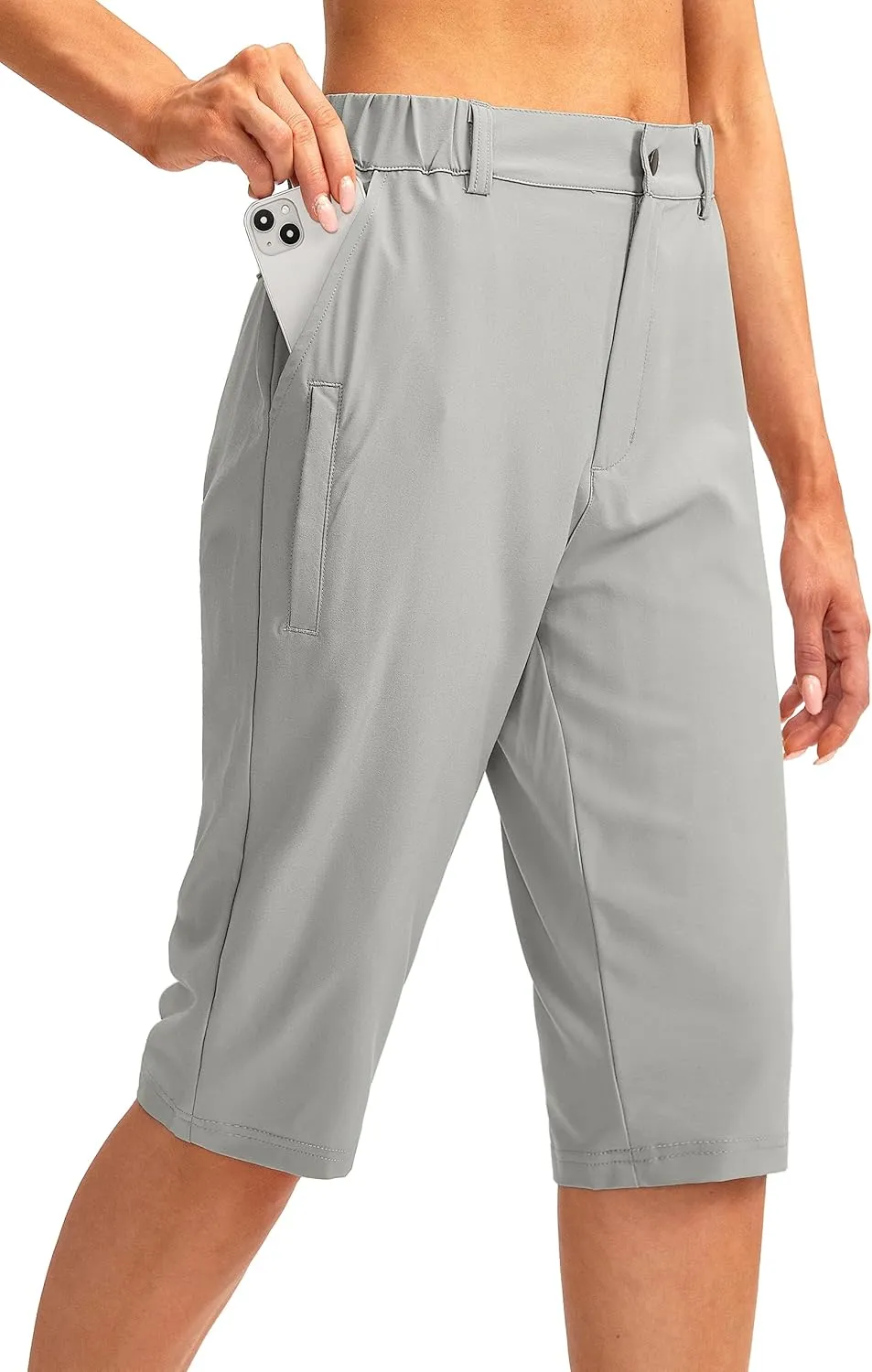 G Gradual Women's Long Hiking Cargo Shorts 13" Knee Length Lightweight Quick Dry Bermuda Shorts for Women with 5 Pockets