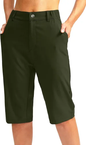 G Gradual Women's Long Hiking Cargo Shorts 13" Knee Length Lightweight Quick Dry Bermuda Shorts for Women with 5 Pockets