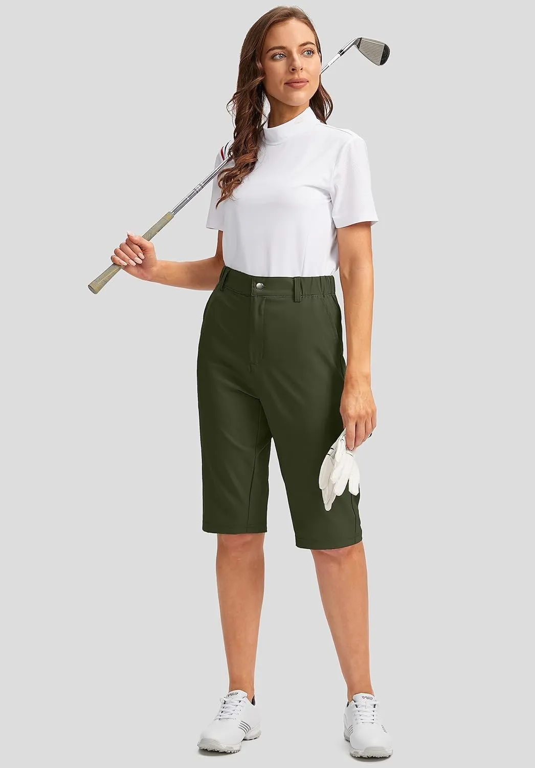 G Gradual Women's Long Hiking Cargo Shorts 13" Knee Length Lightweight Quick Dry Bermuda Shorts for Women with 5 Pockets