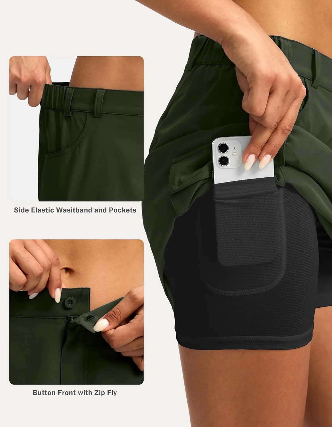 G Gradual Women's Skort 5 Pockets Cargo Skirt Golf Skirts Skorts for Women Casual Summer Hiking
