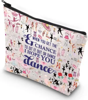 G2TUP Ballet Girl Make Up Cosmetic Bag Dancer Gifts for Women Girls Motivational Quote Gift for Dance Team (Hope You Dance)
