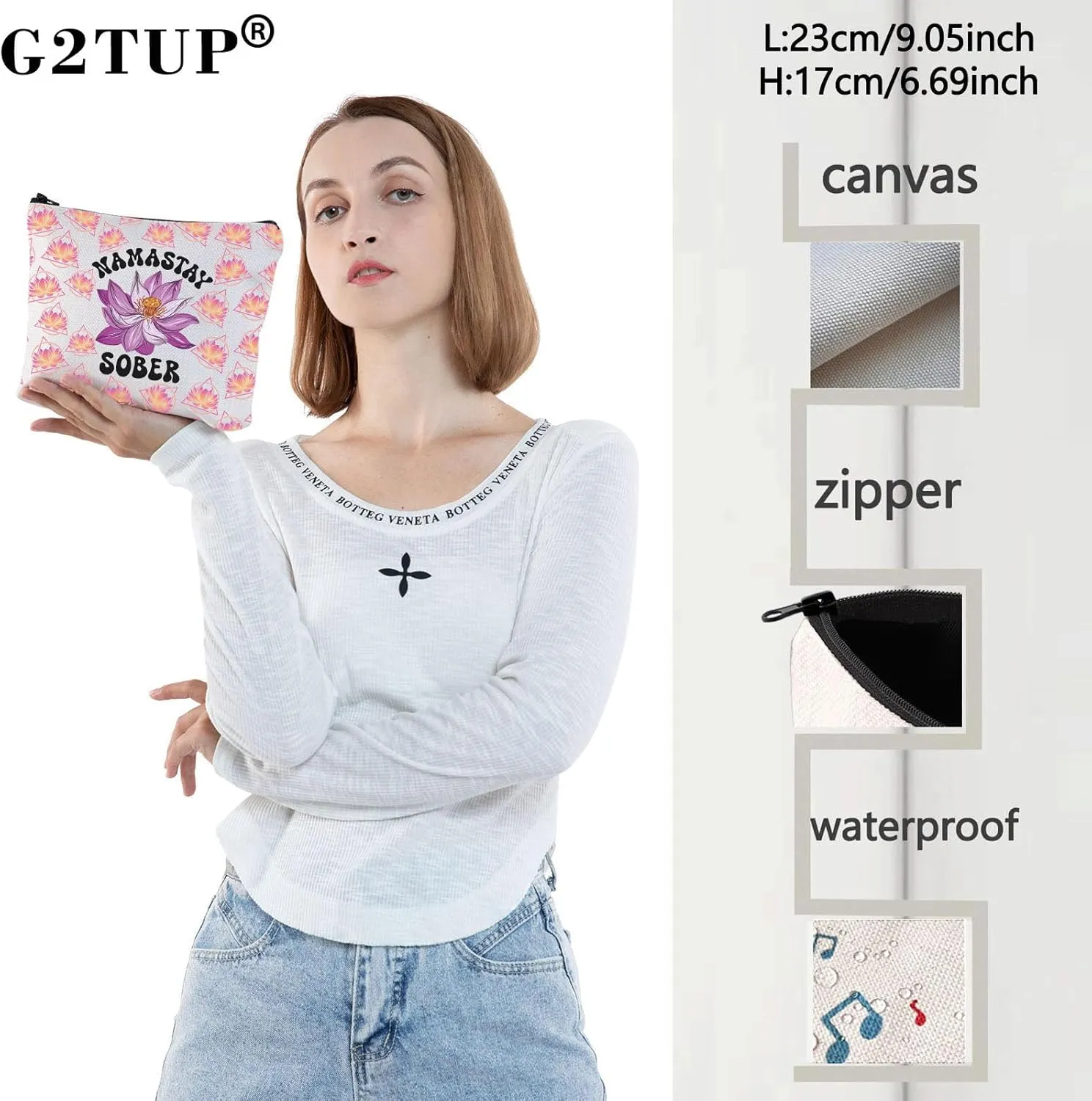 G2TUP Sober Gifts for Women Sober NA AA Sobriety Recovery Makeup Cosmetic Bag 12 Step Recovery Gifts (Sober New)