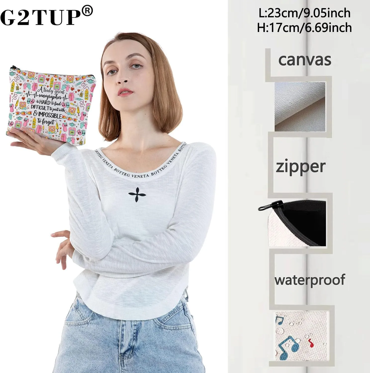 G2TUP Sonography Tech Sonographer Ultrasound Technician Gifts Sonographer Accessories Pouch A Truly Great Sonographer Cosmetic Bag (Sonographer New)