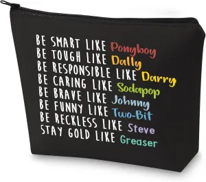 G2TUP Stay Pony Funny Inspired Makeup Bag 80s Movie Toiletry Bag Book Lover Gift(Pony black Makeup Bag)