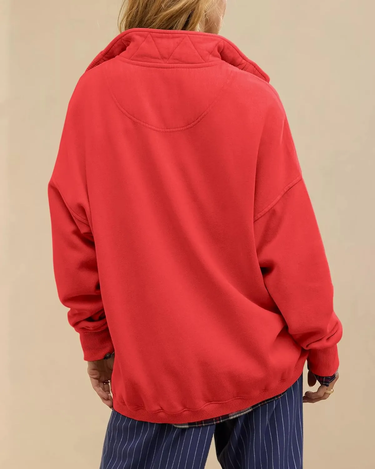 Gacaky Sweatshirt for Women Oversized Casual Long Sleeve Button Henley Neck Pullover Tops Fashion Outfits Clothes