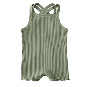 Georgia Cross Back Romper | Khaki