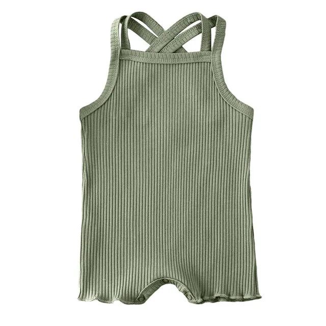 Georgia Cross Back Romper | Khaki
