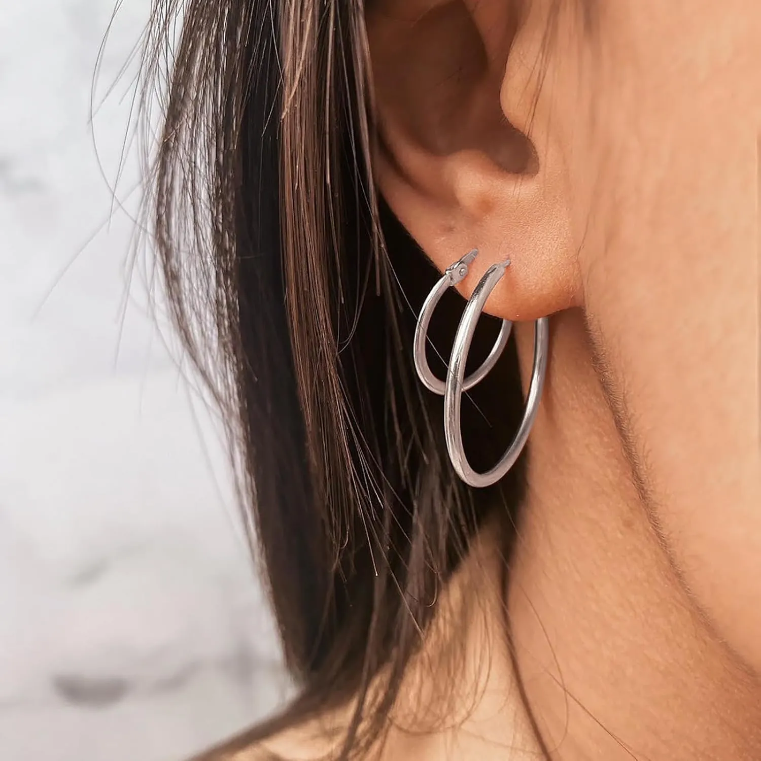 Gold Hoop Earrings Set 14k Real Gold Plated Huggie Earrings Hypoallergenic Chunky Jewelry for Christmas Gift for Women