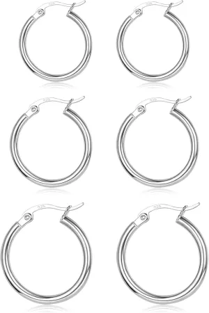 Gold Hoop Earrings Set 14k Real Gold Plated Huggie Earrings Hypoallergenic Chunky Jewelry for Christmas Gift for Women