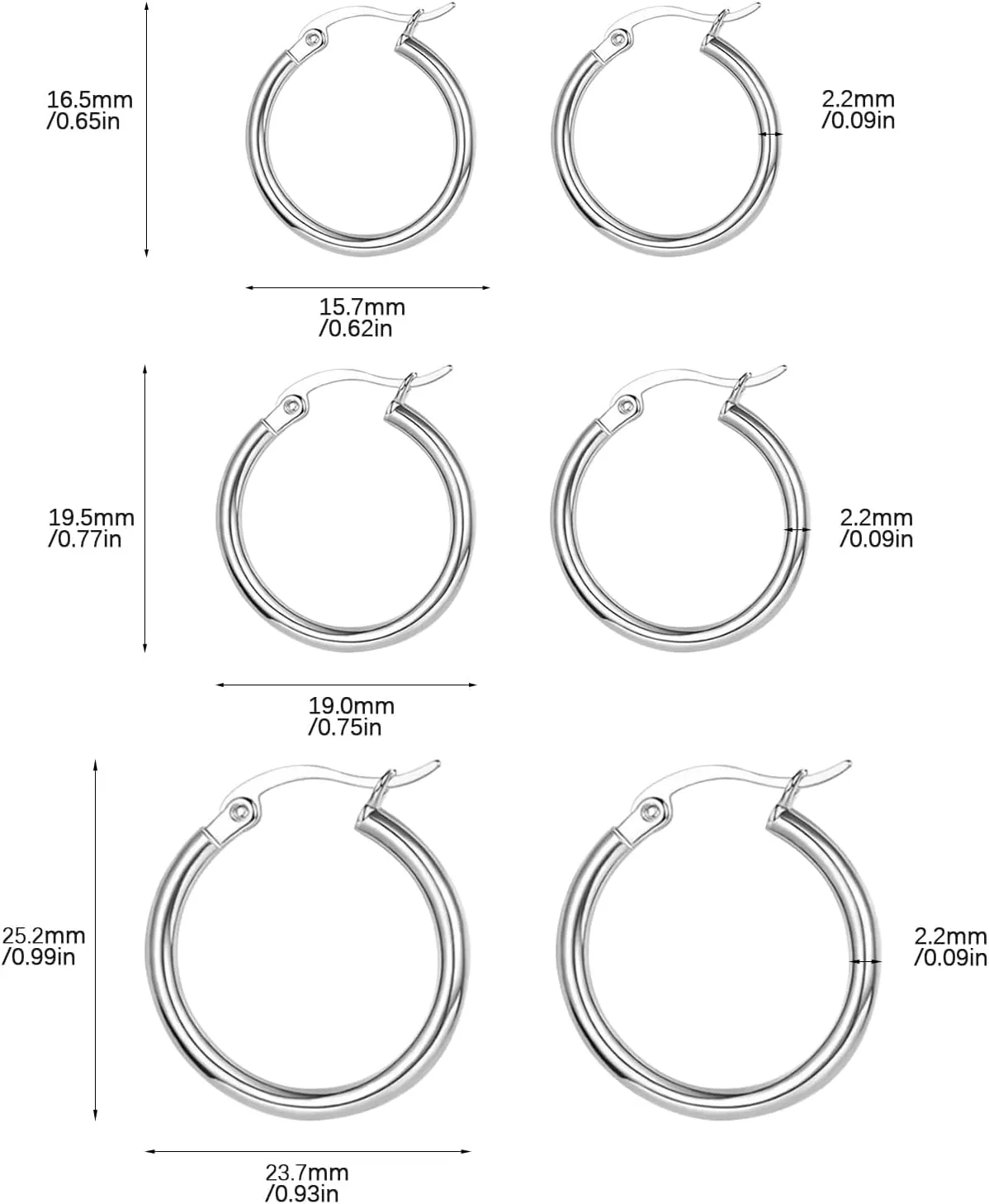 Gold Hoop Earrings Set 14k Real Gold Plated Huggie Earrings Hypoallergenic Chunky Jewelry for Christmas Gift for Women
