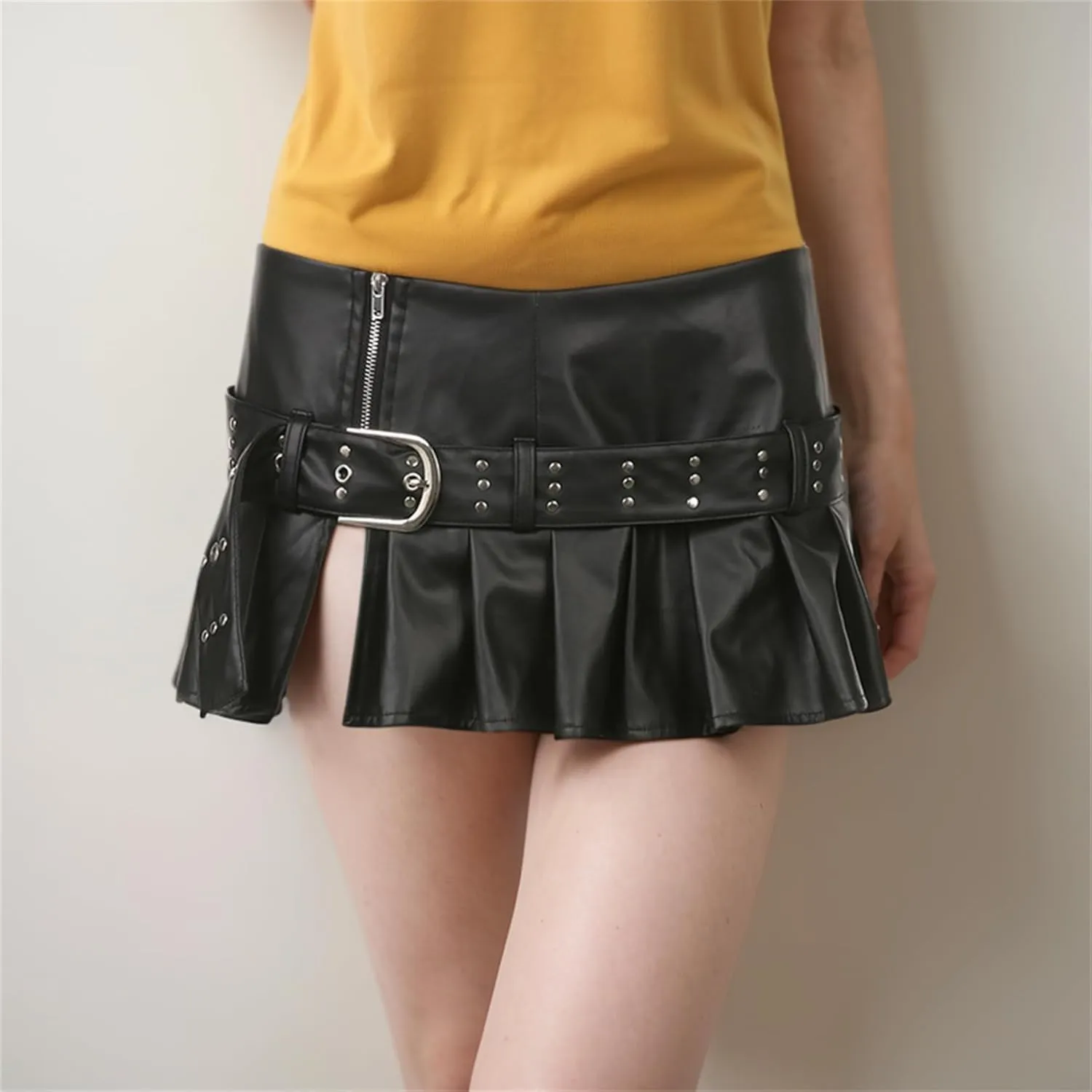 Goth Skirt Women Cute Punk Preppy Vintage Grunge Emo Y2k Harajuku Rave