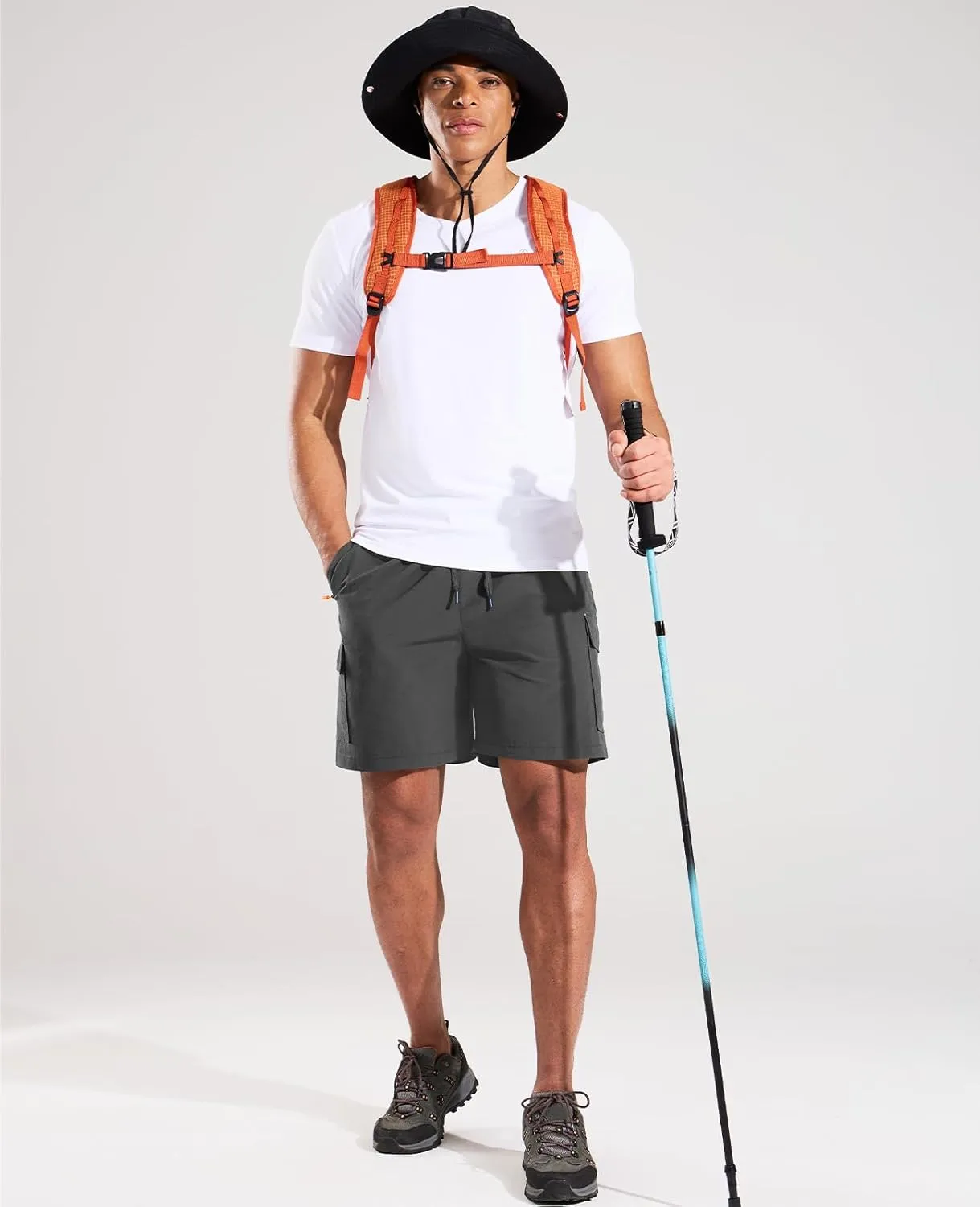 Haimont Men's Hiking Cargo Shorts 7 Inch with Zipper Pockets Quick Dry Lightweight Outdoor Camping Travel, Water Resistant