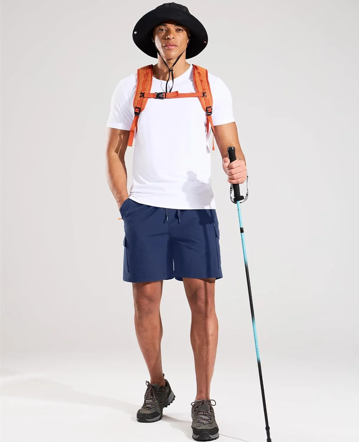 Haimont Men's Hiking Cargo Shorts 7 Inch with Zipper Pockets Quick Dry Lightweight Outdoor Camping Travel, Water Resistant