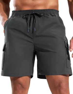 Haimont Men's Hiking Cargo Shorts 7 Inch with Zipper Pockets Quick Dry Lightweight Outdoor Camping Travel, Water Resistant