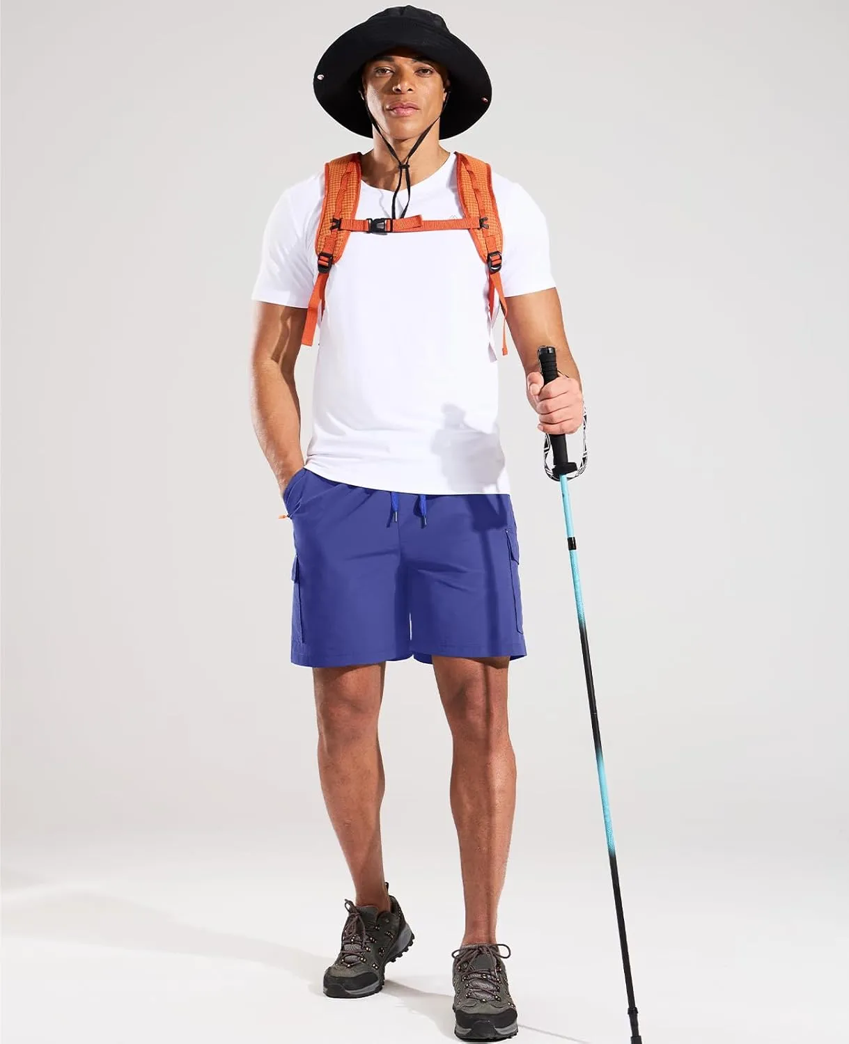 Haimont Men's Hiking Cargo Shorts 7 Inch with Zipper Pockets Quick Dry Lightweight Outdoor Camping Travel, Water Resistant
