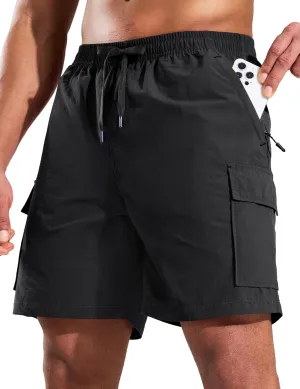 Haimont Men's Hiking Cargo Shorts 7 Inch with Zipper Pockets Quick Dry Lightweight Outdoor Camping Travel, Water Resistant