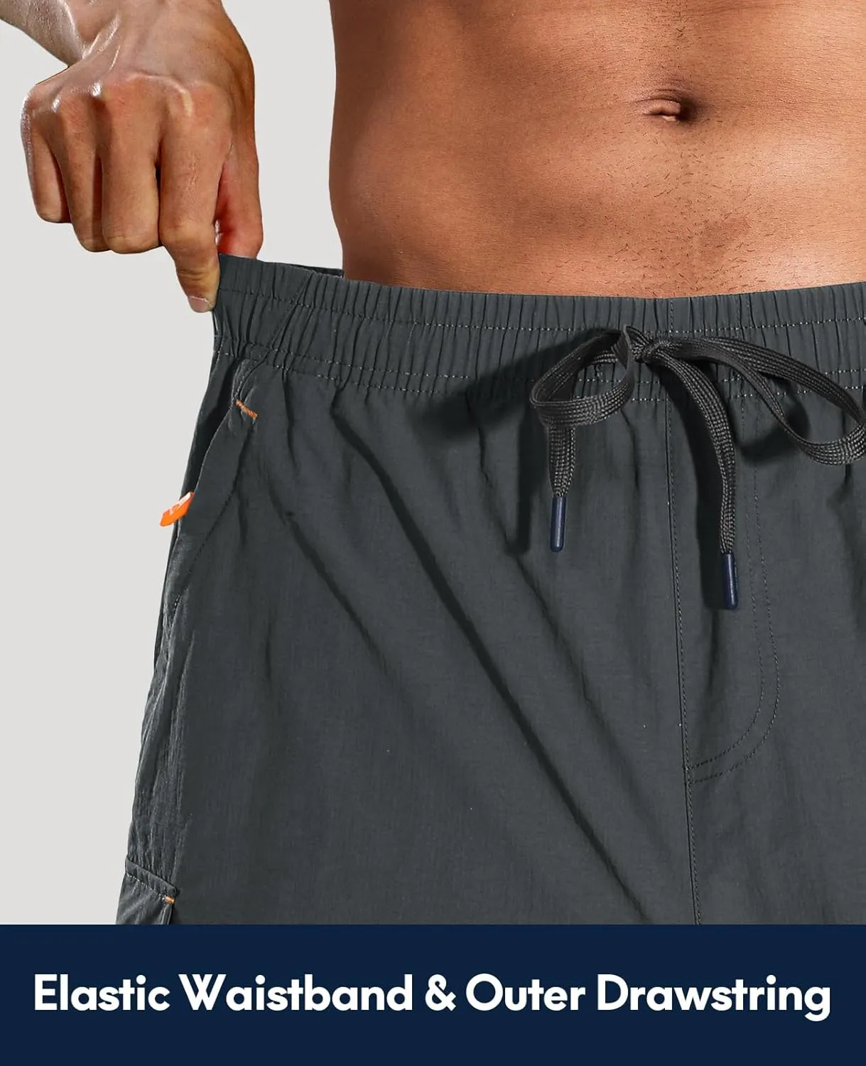 Haimont Men's Hiking Cargo Shorts 7 Inch with Zipper Pockets Quick Dry Lightweight Outdoor Camping Travel, Water Resistant