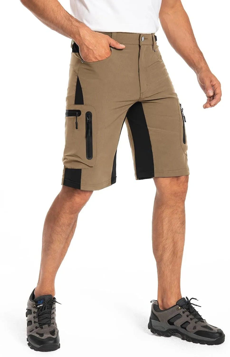 Hiauspor Mens Hiking Cargo Shorts Lightweight Water-Resistant Quick Dry Stretch for Casual Golf Fishing Tactical Bike Outdoor