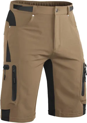 Hiauspor Mens Hiking Cargo Shorts Lightweight Water-Resistant Quick Dry Stretch for Casual Golf Fishing Tactical Bike Outdoor