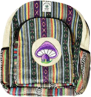 Himalayan Hemp Funky Mushroom Backpack - 12"x16"
