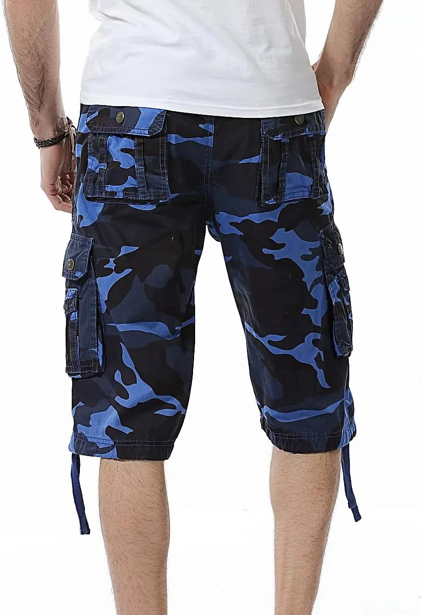 IDEALSANXUN Men's Casual Loose Fit Multi-Pockets Military Cargo Shorts
