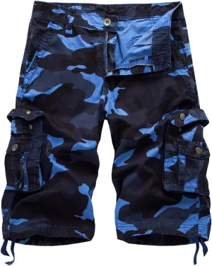 IDEALSANXUN Men's Casual Loose Fit Multi-Pockets Military Cargo Shorts