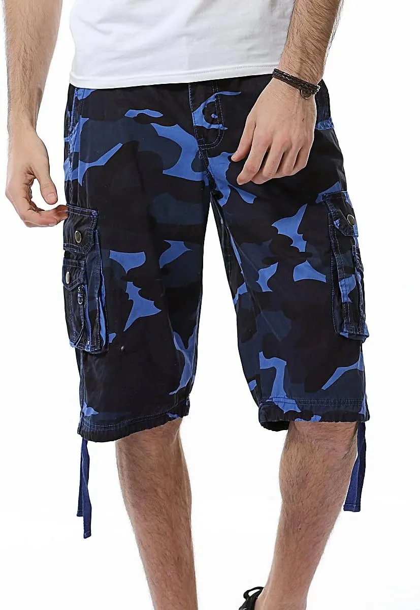 IDEALSANXUN Men's Casual Loose Fit Multi-Pockets Military Cargo Shorts