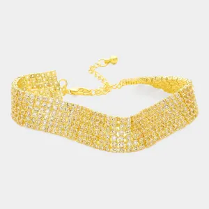 iLLASPARKZ 6 Row CZ Stone Embellished Tennis Evening Bracelet
