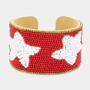 iLLASPARKZ Game Day Beaded Star Accented Cuff Bracelet