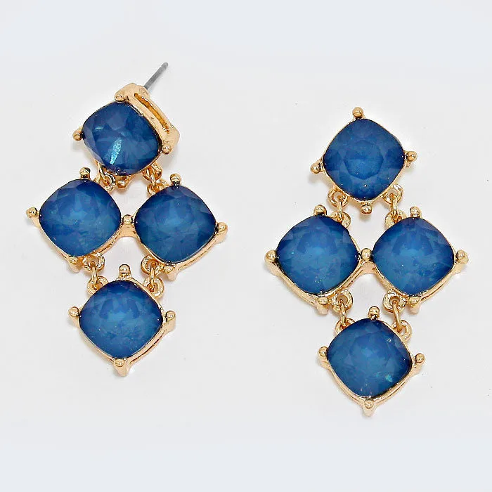 iLLASPARKZ Gemstone Opal Chandelier Evening Earrings