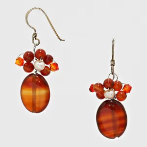 iLLASPARKZ Gemstone Pearl Cluster Drop Earrings