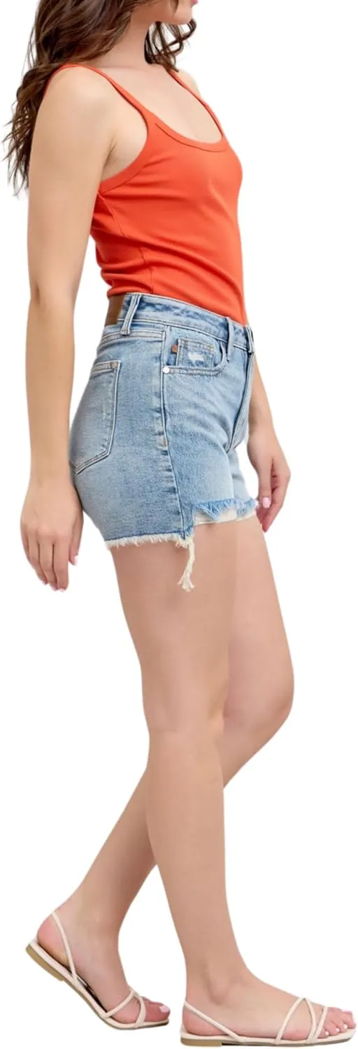 Judy Blue High Waist Rigid Magic Destroy Cut Off Shorts