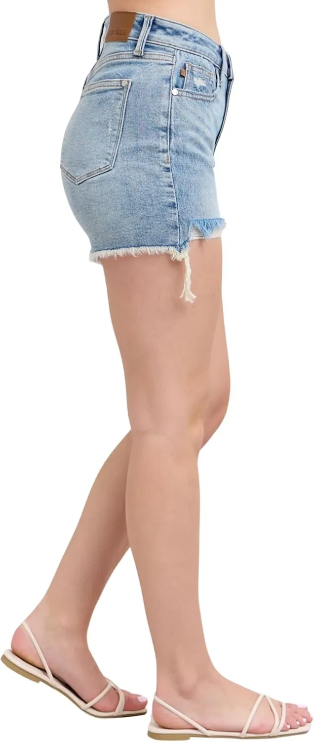 Judy Blue High Waist Rigid Magic Destroy Cut Off Shorts