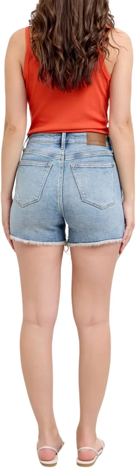 Judy Blue High Waist Rigid Magic Destroy Cut Off Shorts