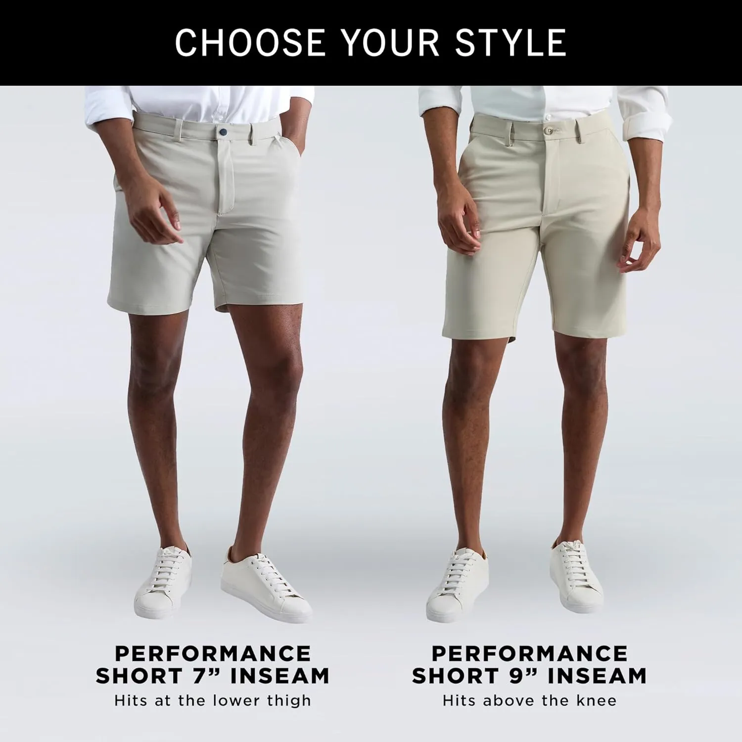 Kenneth Cole REACTION Men's Lightweight Hybrid Stretch Performance Shorts-7 and 9 Inch Inseams